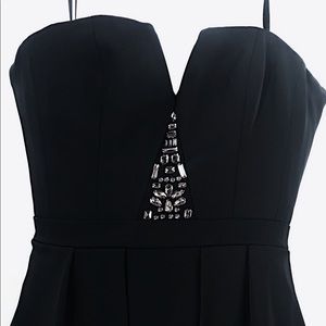 BCBG Evening gown strapless with silver accents